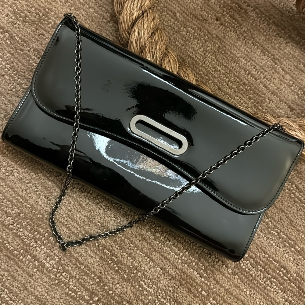 Christian Louboutin patent leather riviera clutch